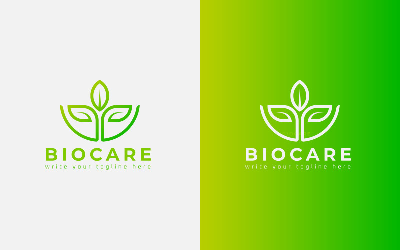 Biyo Bitki Logo Tasarımı, Biyoloji, Eko, Vektör Minimal Simgesi.