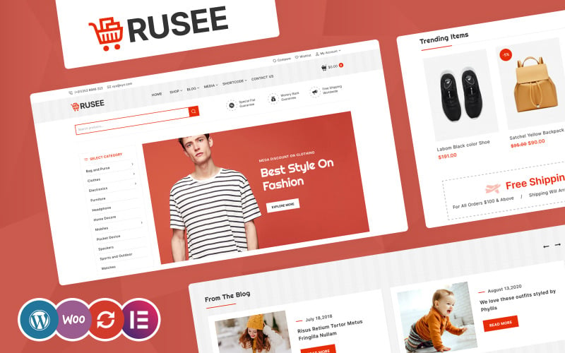 Rusee - Tema Elementor WooCommerce per la moda