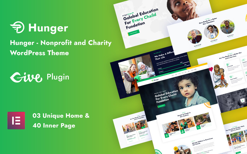 Hunger - Responsief WordPress-thema voor non-profit en liefdadigheid