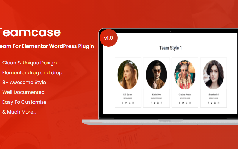 Teamcase Team pour le plugin WordPress Elementor