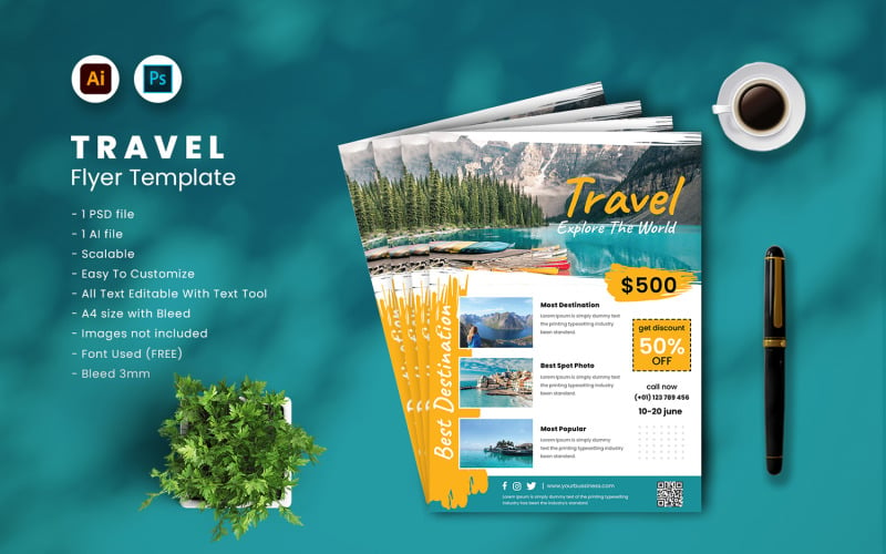 Travel flyer Template vol-18