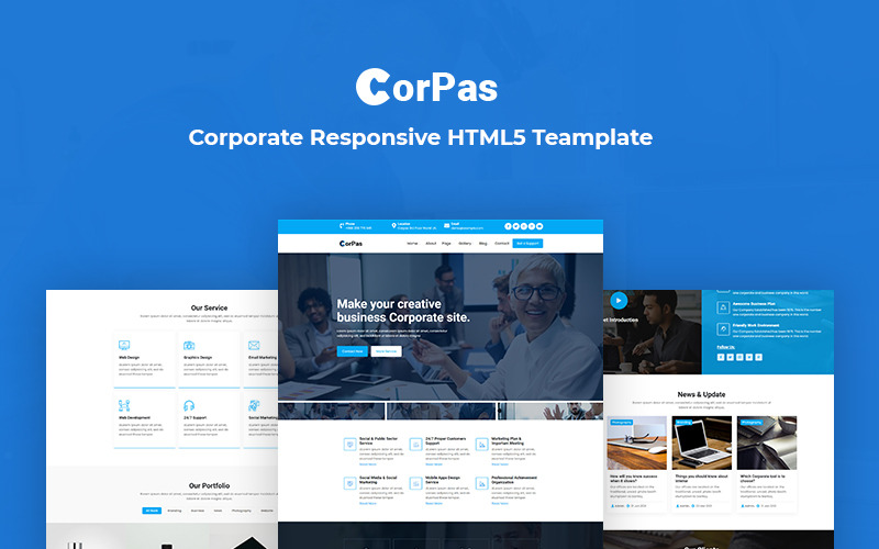 Corpas - Modèle de site Web adaptatif d'entreprise