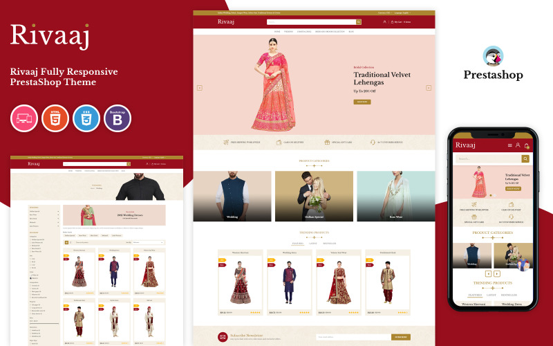 Rivaaj - Весільний шаблон PrestaShop