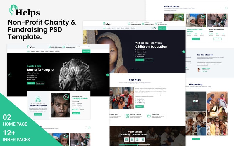 帮助-非营利性慈善机构 & 筹款PSD模板