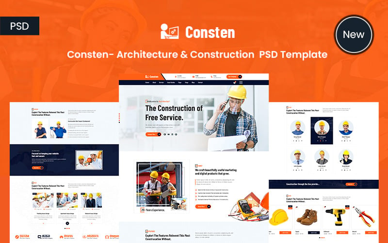 Consten- Architecture  Construction  PSD Template