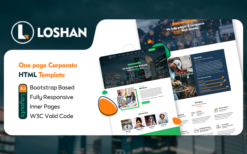 Loshan - Modèle HTML d'entreprise d'une page