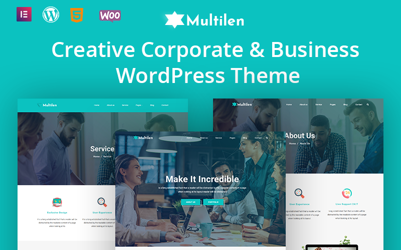 Multilent - Yaratıcı Kurumsal ve İş WordPress Teması
