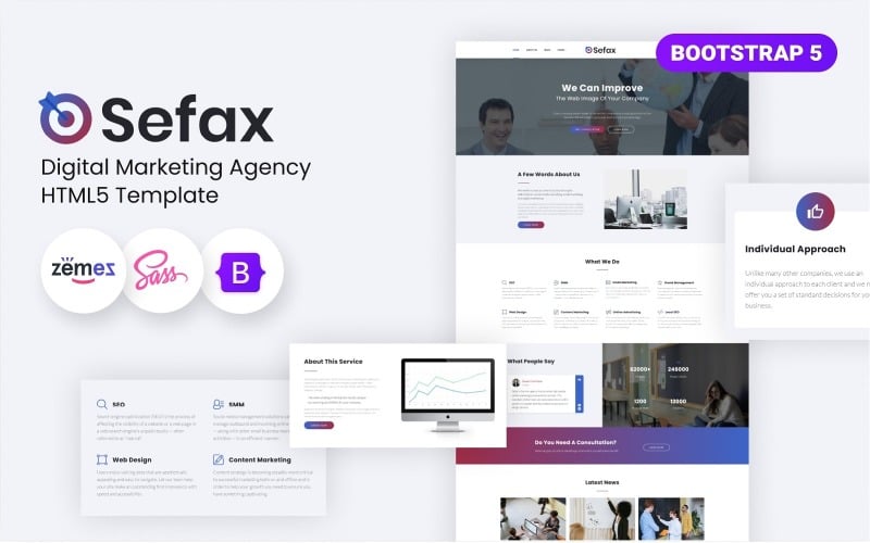 Sefax - HTML5 搜索引擎优化和数字营销模板