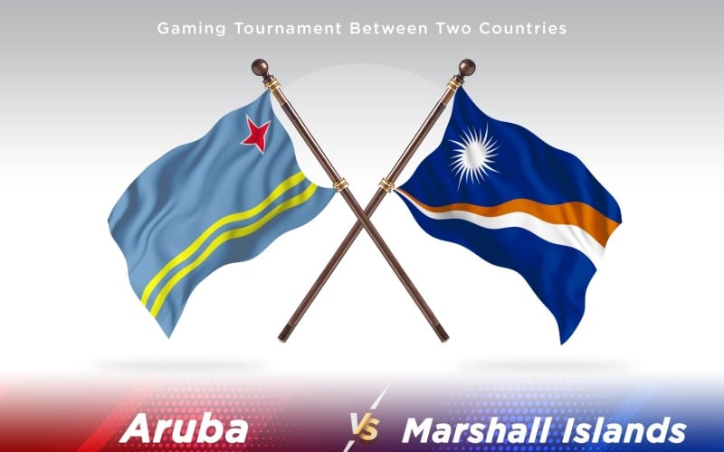 Aruba versus Marshall Islands Two Flags