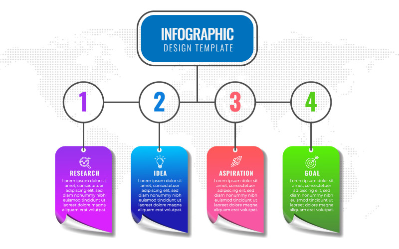 信息图形设计模型，有四个选项或步骤