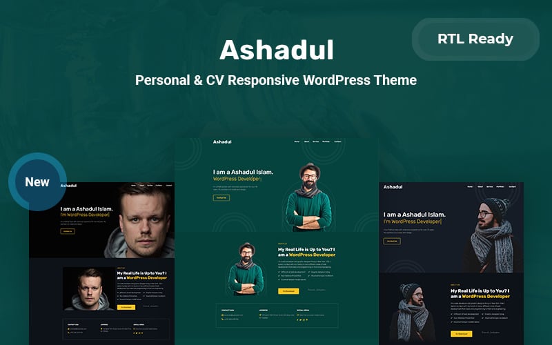 Ashadul -个人的 & CV响应式WordPress主题