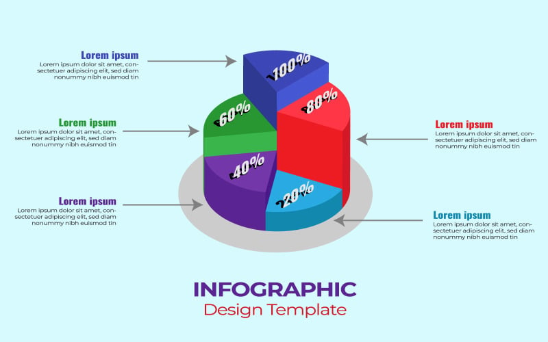 Conception d'infographie graphique à secteurs 3d isométrique