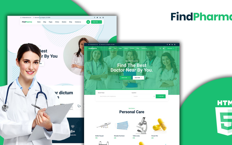 Find-Pharma Eczane ve Medikal Mağaza HTML5 Web Sitesi Şablonu