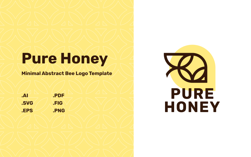 纯蜂蜜-最小抽象蜜蜂标志模板