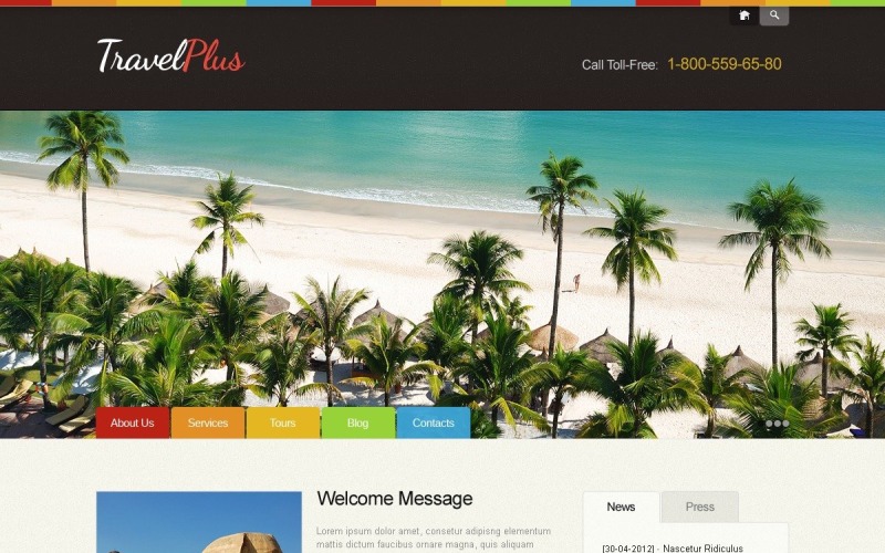 Free Bright Travel Agency WordPress Theme