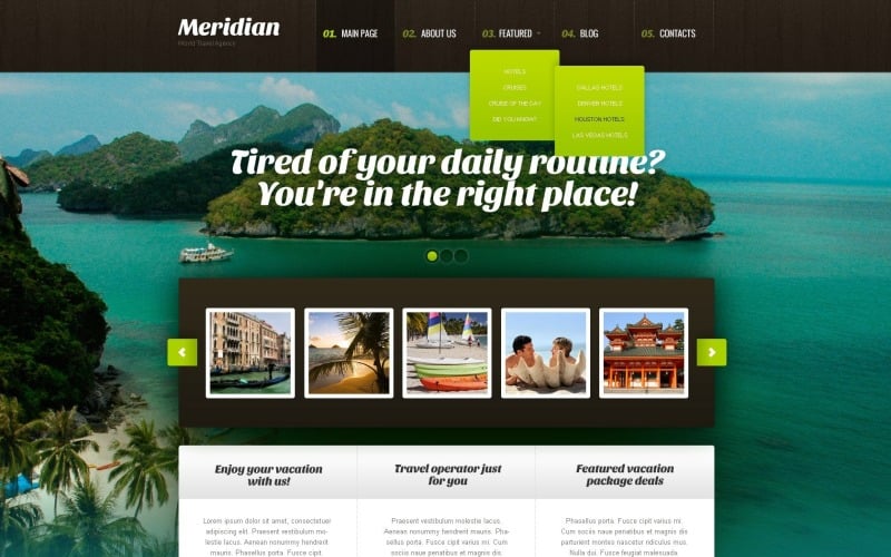 Free Modern Travel Agency WordPress Template