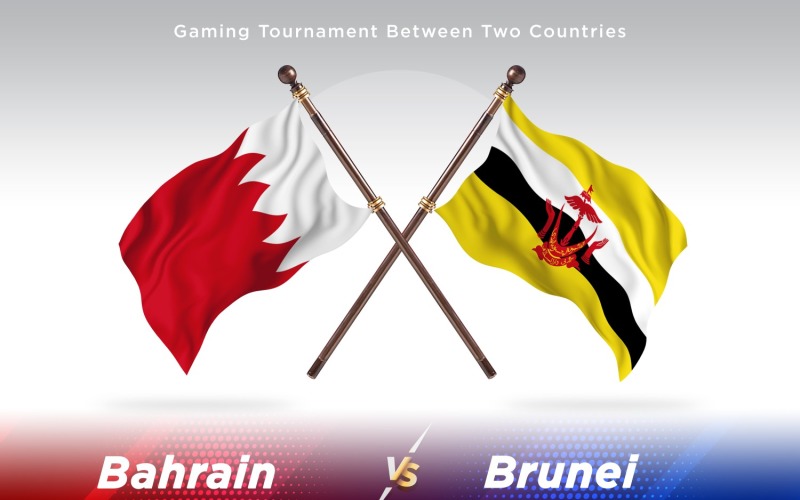 Bahrein versus Brunei Two Flags