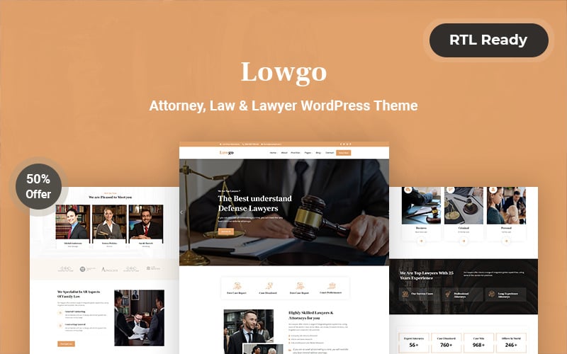 Lowgo律师，法律 & 律师WordPress主题