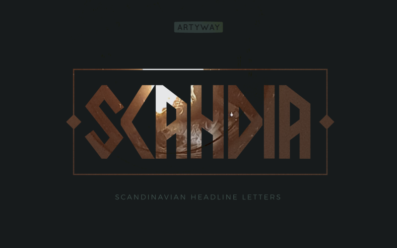 Scandia Überschrift und Logo Schriftart