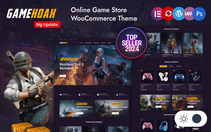 GameHoak - Online gamewinkel Elementor Woocommerce responsief thema