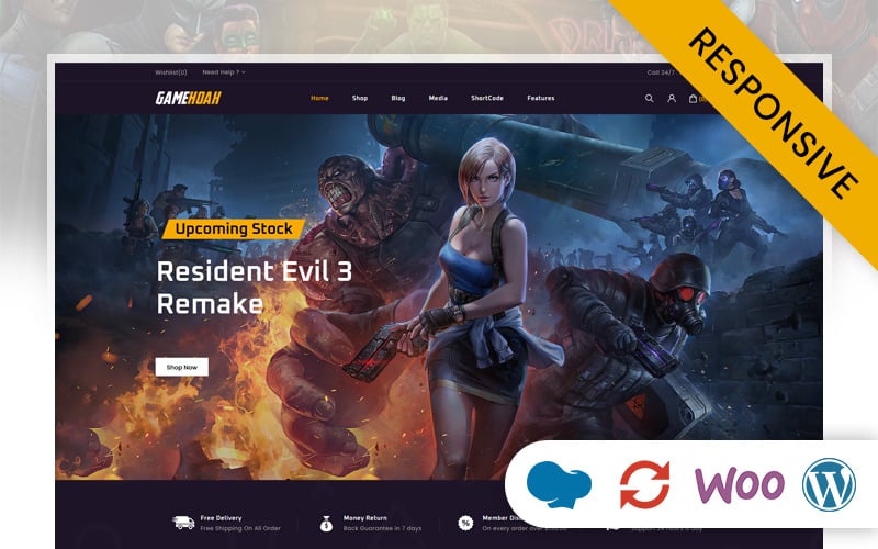 GameHoak - Tema responsivo Woocommerce da loja de jogos online