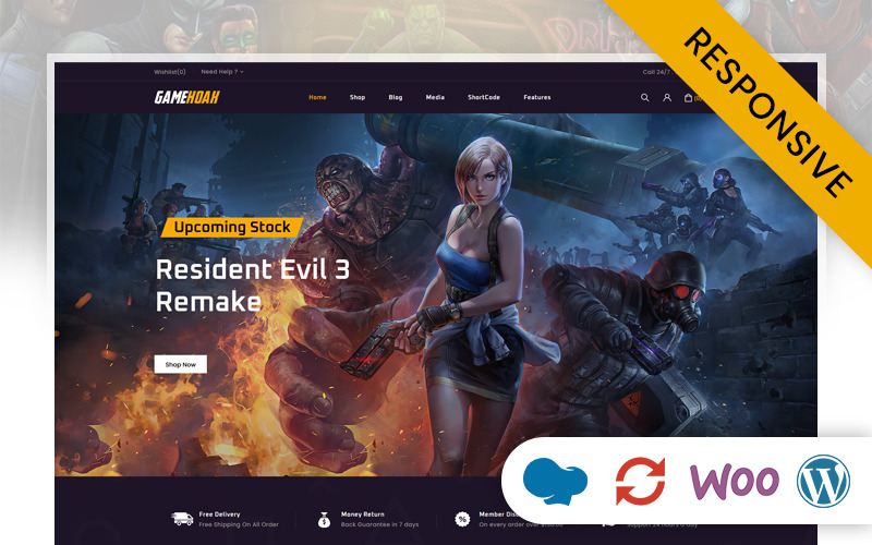 GameHoak - Woocommerce responsief thema voor online gamewinkel
