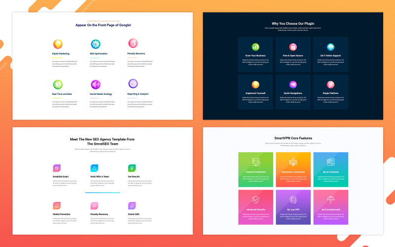 20+ kleurrijke services UI-elementen