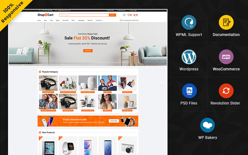 ShopCart – Mega Shop 多功能 WooCommerce 商店