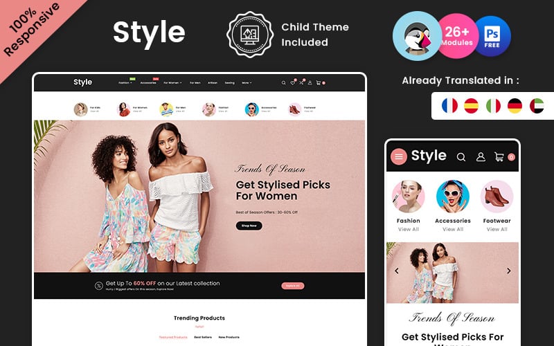 Style – Boutique Prestashop polyvalente mode et beauté