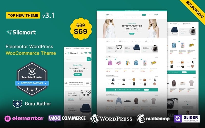 Slicmart - Elementor Mehrzweck WooCommerce Theme