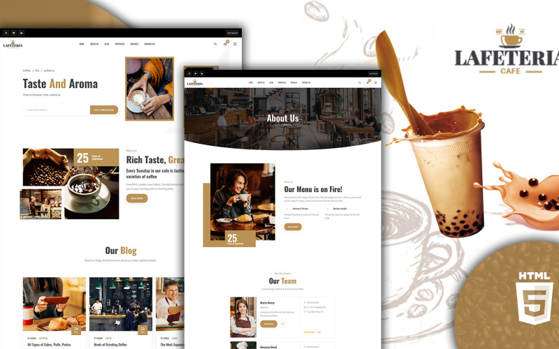 Lafeteria咖啡馆和酒吧HTML5W网站模板