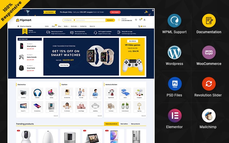 Flipmart - Mega Shop Multipurpose Elementor WooCommerce Boutique