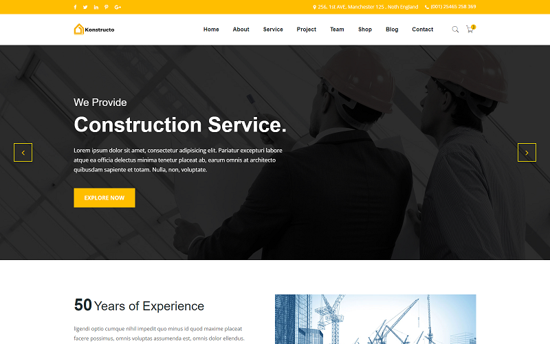 Szablon strony internetowej Konstructo Construction-Multipurpose Premium HTML5