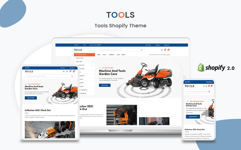 Tools- The Tools & 配件高级Shopify主题