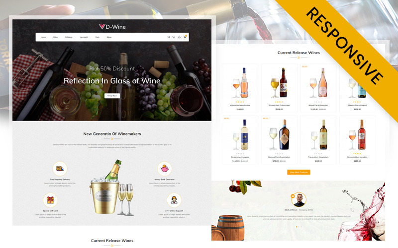 DWine - Відповідна тема Opencart в Інтернет -магазині