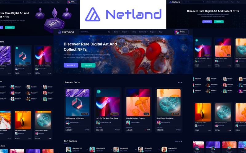 Netland - Plantilla HTML5 de NFT Marketplace