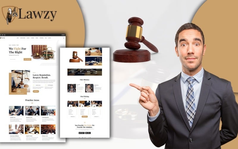 Lawzy律师和律师事务所登陆页面HTML5模板