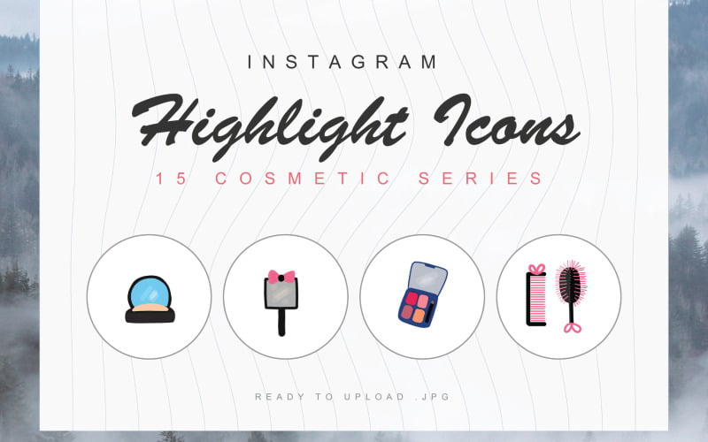 15化妆品Instagram突出封面图标模板