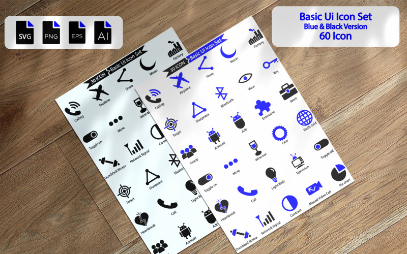 60 modelli di set di icone dell'interfaccia utente di base premium