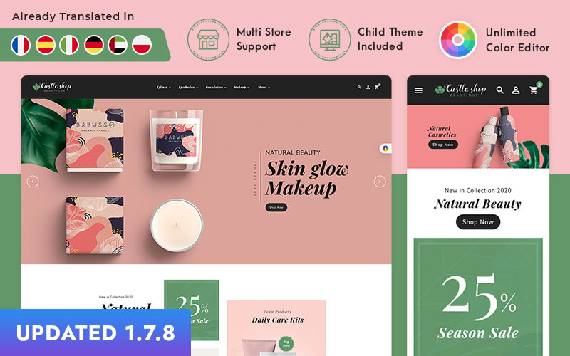 Castle Cosmetic - Tema responsive di PrestaShop