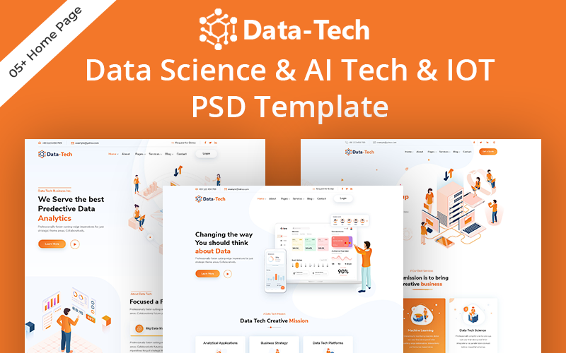 数据技术-数据科学 & Ai Tech PSD模板