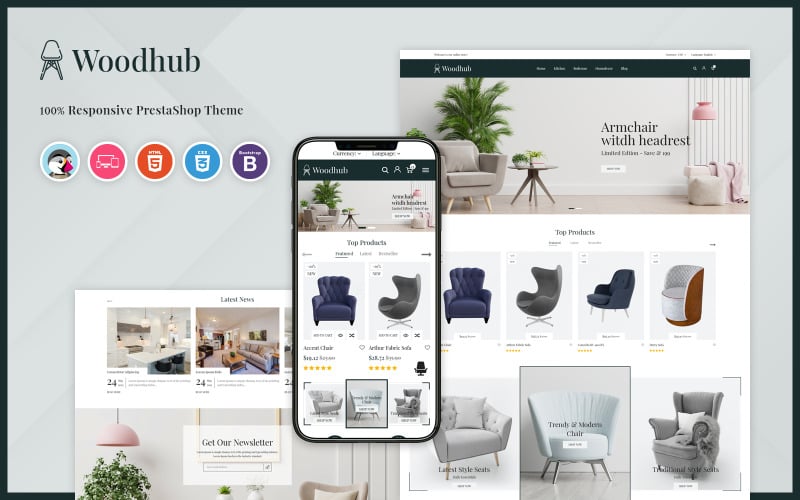 Woodhub - Meble PrestaShop Szablon