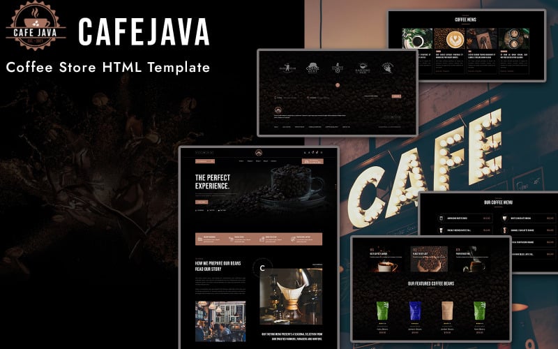 CafeJava -咖啡店HTML模板