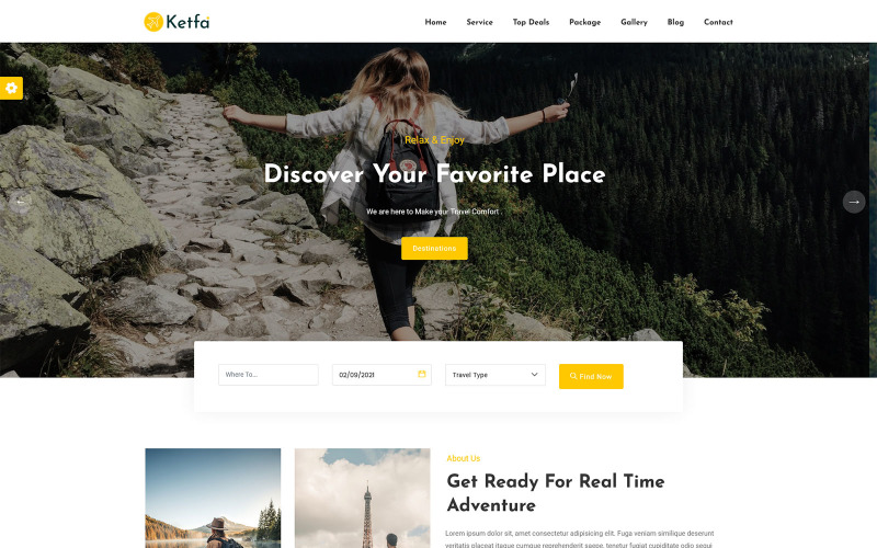 Ketfa - Modello di pagina di destinazione dell'agenzia di viaggi e tour