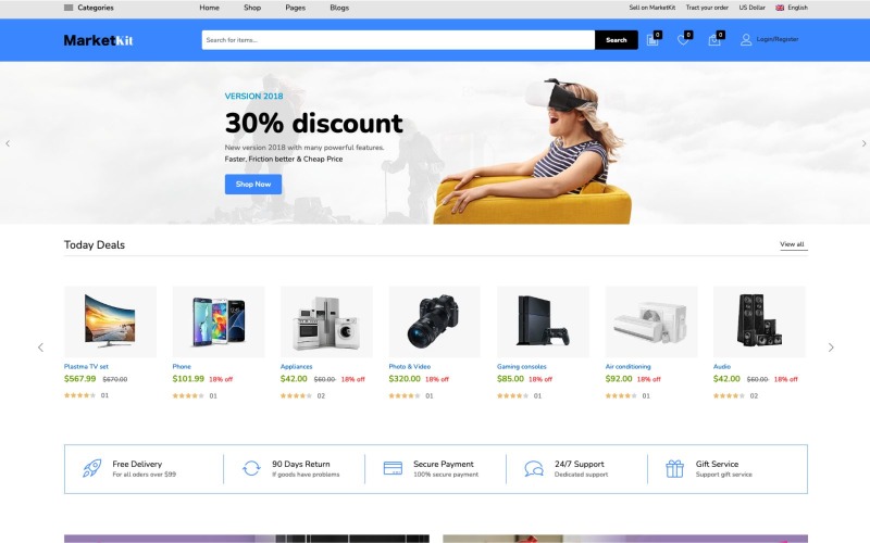 Marketkit - uniwersalny szablon witryny e-commerce w formacie HTML