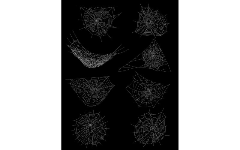 Realistiska spindelnät spindelnät uppsättning vektor illustration koncept