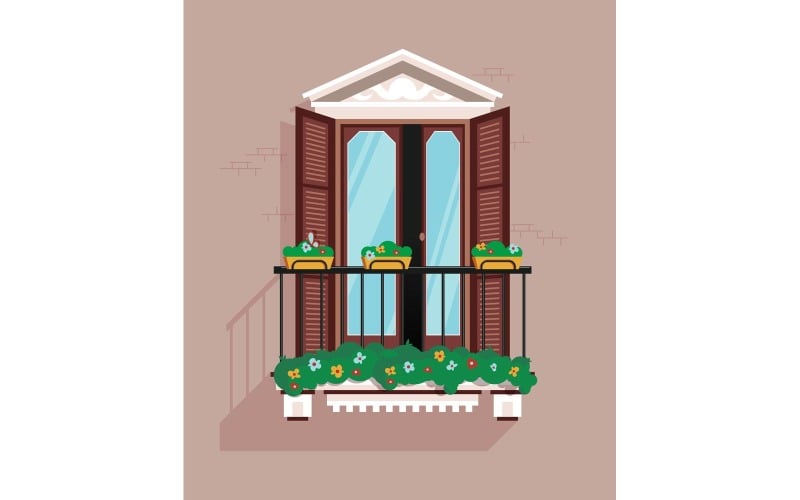 Balcony Vector Illustration Concept