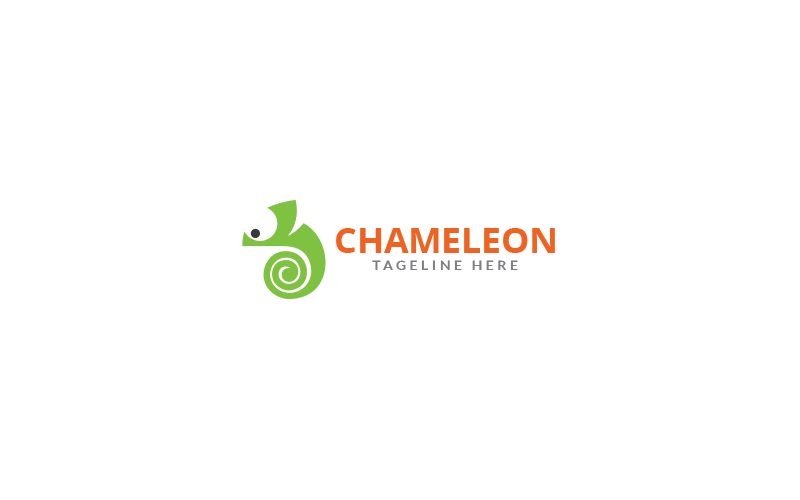 Chamäleon-grüne Logo-Design-Vorlage