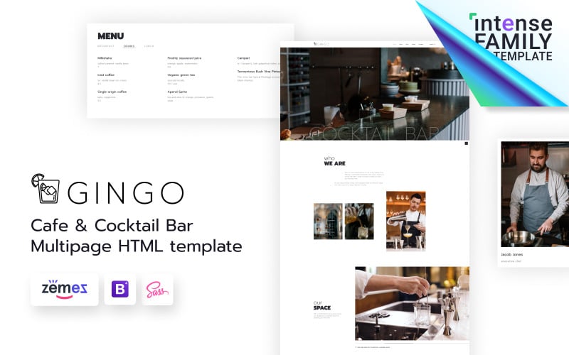 Gingo -鸡尾酒吧网站模型