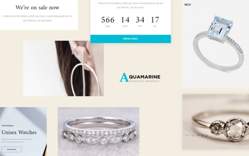 TM Aquamarine - Smyckesbutik PrestaShop -tema